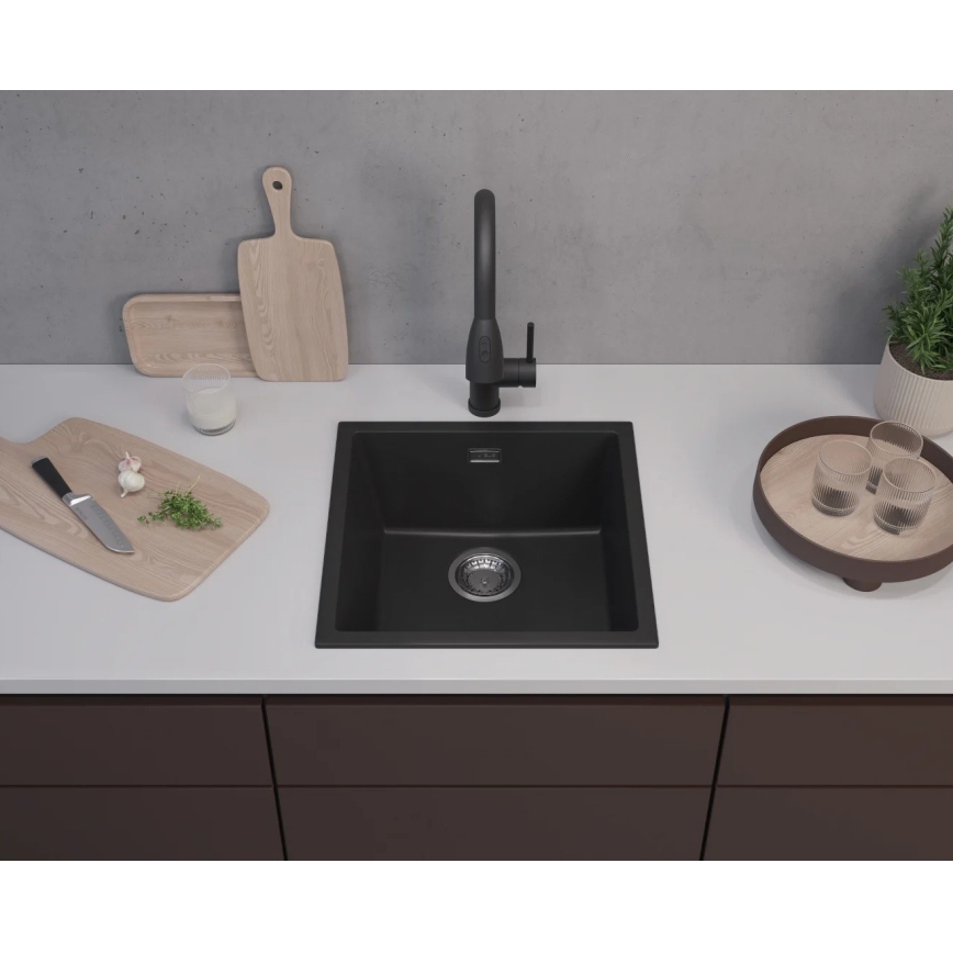 ALVEUS 1150048 - Lava-loiça de cozinha OMNI 45x45 cm granito/preto