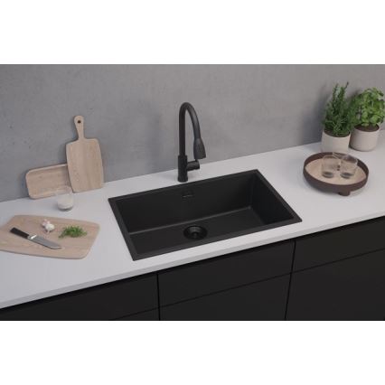 ALVEUS 1150064 - Lava-loiça de cozinha OMNI 75x45 cm granito/preto