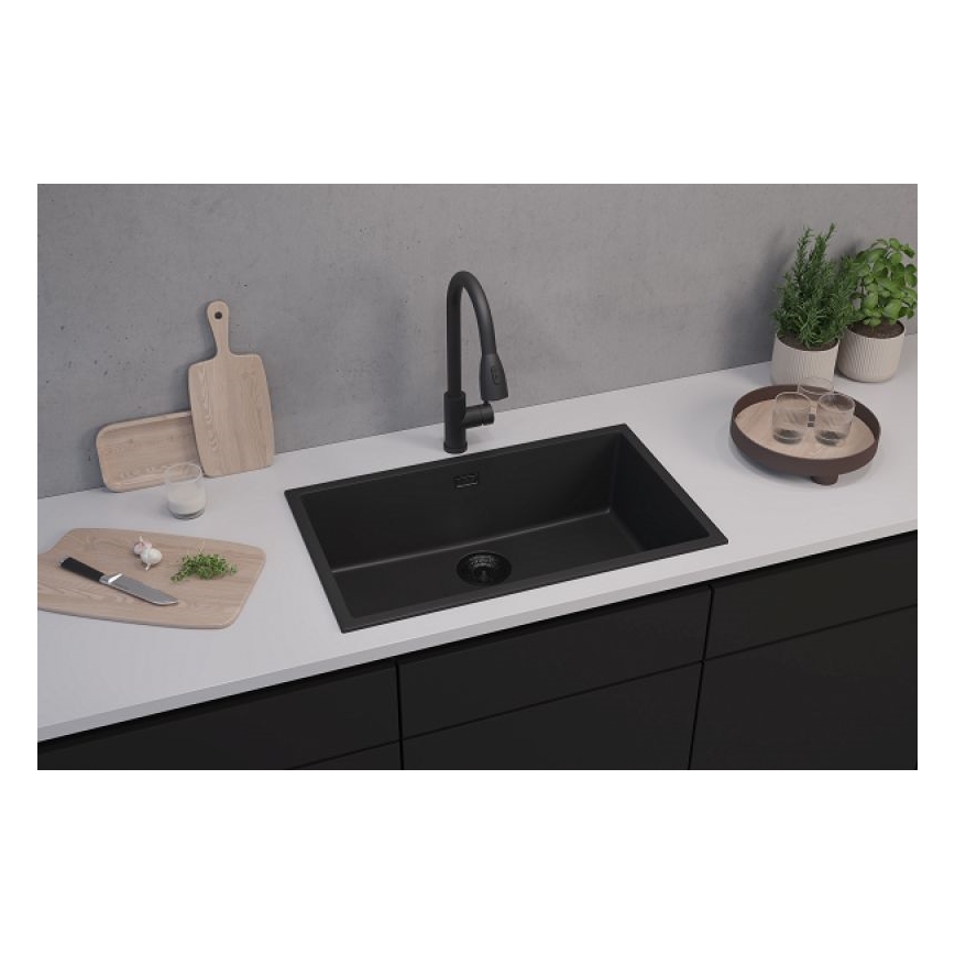 ALVEUS 1150064 - Lava-loiça de cozinha OMNI 75x45 cm granito/preto