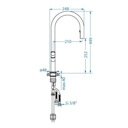 ALVEUS 1150776 - Torneira para lava-loiça SWAN 44,9 cm aço inoxidável/dourado