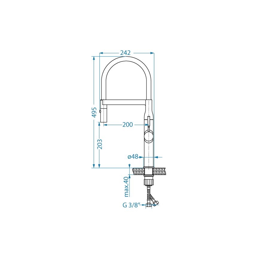 ALVEUS 1150892 - Torneira para lava-loiça com braço flexível com pulverizador MIRAGE 49,5 cm cetim