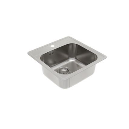ALVEUS 1151258 - Lava-loiça de cozinha MORE 50x49 cm mate aço/cetim