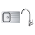 ALVEUS SET0026 - Lava-loiças LINE 79x50 cm + Misturador para lava-loiças TONIA 29,5 cm cromado acetinado/brilhante