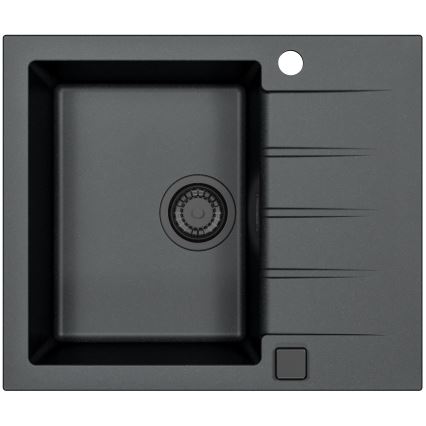 ALVEUS SETA23230 - Piața de bucătărie CADIT 59x50 cm + baterie de chiuvetă cu braț flexibil MINTAS 34 cm granit/mate preta