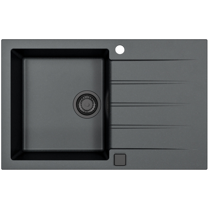 ALVEUS SETA23231 - Lava-louças CADIT 79x50 cm + torneira MINTAS com bico flexível 34 cm granito/mate preto
