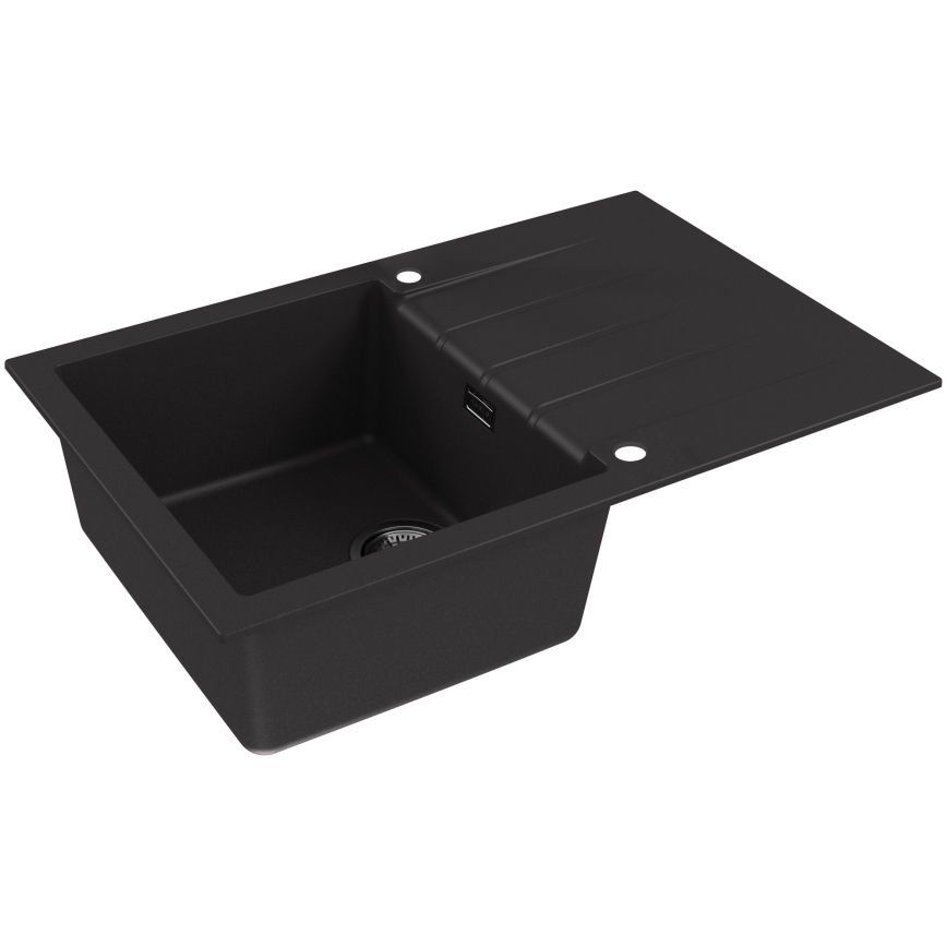ALVEUS SETA23231 - Lava-louças CADIT 79x50 cm + torneira MINTAS com bico flexível 34 cm granito/mate preto