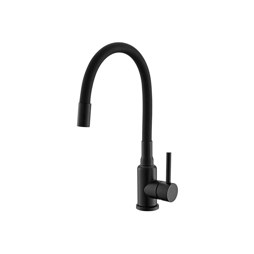 ALVEUS SETA23231 - Lava-louças CADIT 79x50 cm + torneira MINTAS com bico flexível 34 cm granito/mate preto