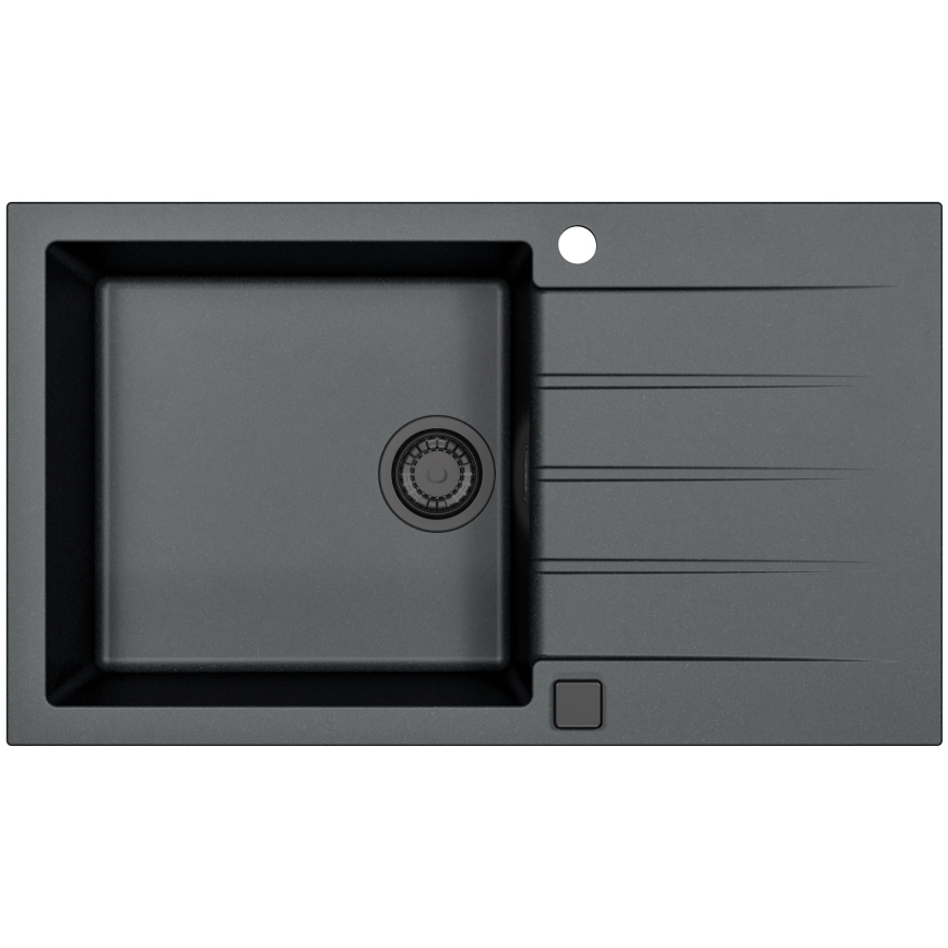 ALVEUS SETA23232 - Cuba de bucătărie CADIT 86x50 cm + robinet cu braț flexibil MINTAS 34 cm granit/preto mate