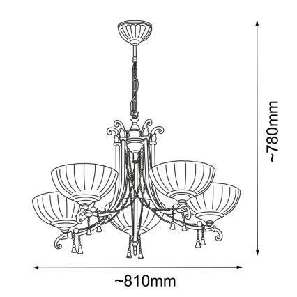 Amplex - Candelabro suspenso 5xE27/10W/230V