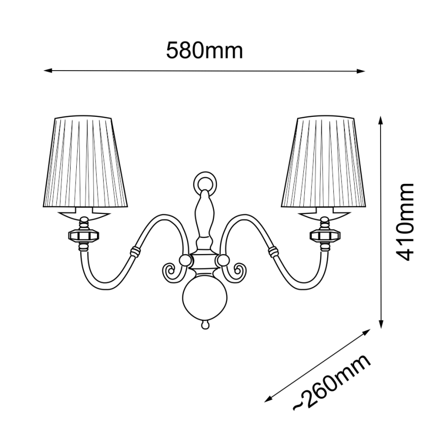Amplex - Iluminação de parede 2xE14/10W/230V