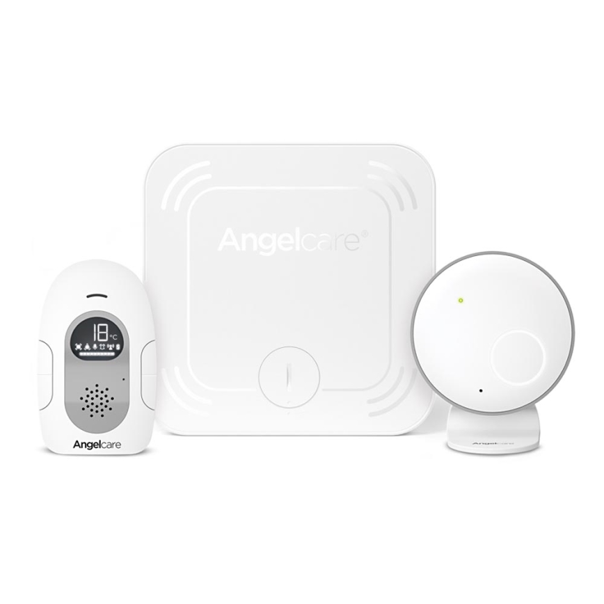 Angelcare - CONJUNTO monitor de respiração 16x16 cm + monitor de áudio para bebé USB