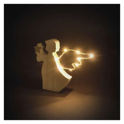 Anjo decorativo de Natal LED 8xLED/2xAAA