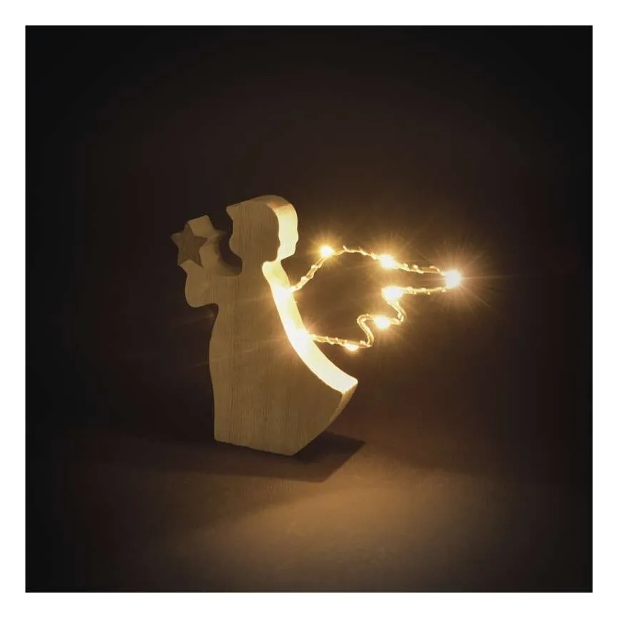 Anjo decorativo de Natal LED 8xLED/2xAAA