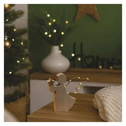 Anjo decorativo de Natal LED 8xLED/2xAAA