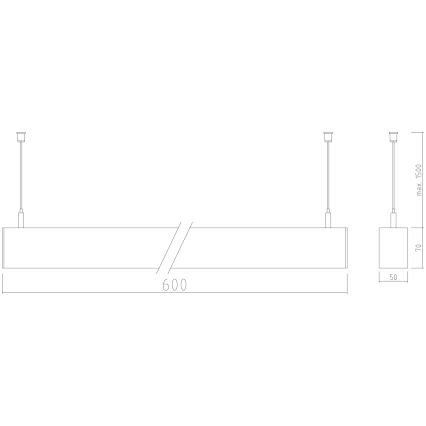 APLED - Candelabro suspenso LED LOOK LED/23W/230V 4000K 60 cm prateado