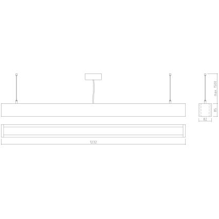 APLED - Candelabro suspenso LED LOOK LED/36W/230V 4000K 120 cm carvalho