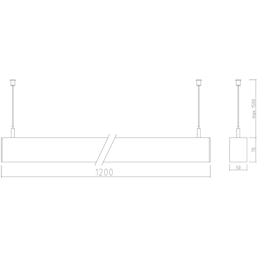 APLED - Candelabro suspenso LED LOOK LED/46W/230V 4000K 120 cm prateado