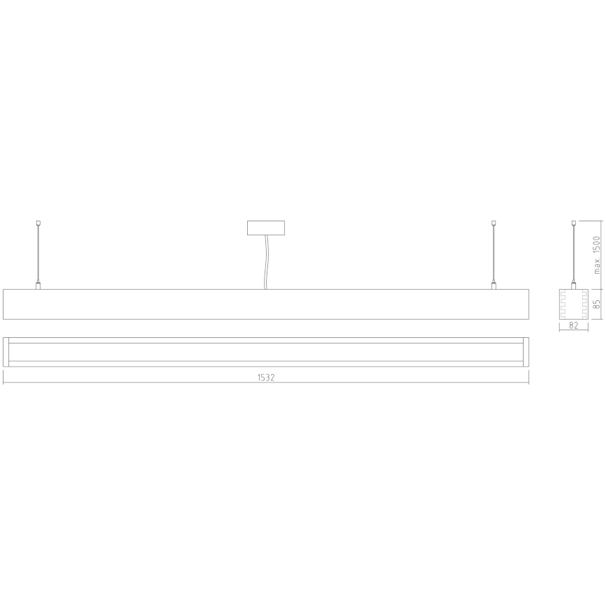APLED - Candelabro suspenso LED LOOK LED/48W/230V 4000K 150 cm carvalho