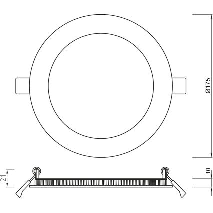 APLED - Foco de encastrar de casa de banho LED RONDO LED/12W/230V IP54 175 mm