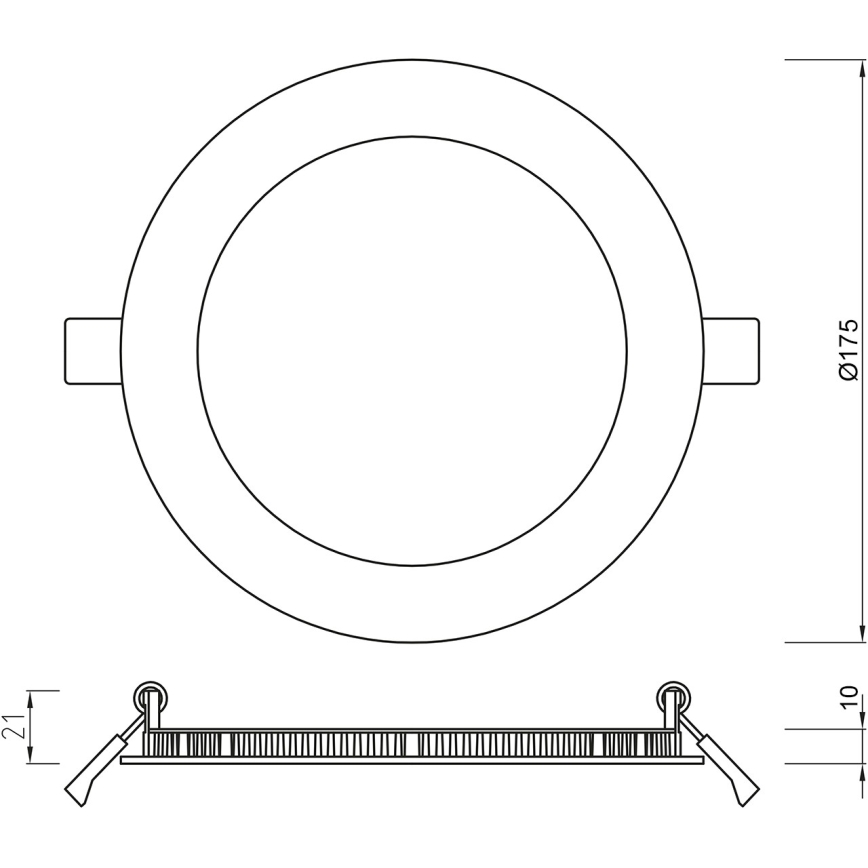APLED - Foco de encastrar de casa de banho LED RONDO LED/12W/230V IP54 175 mm