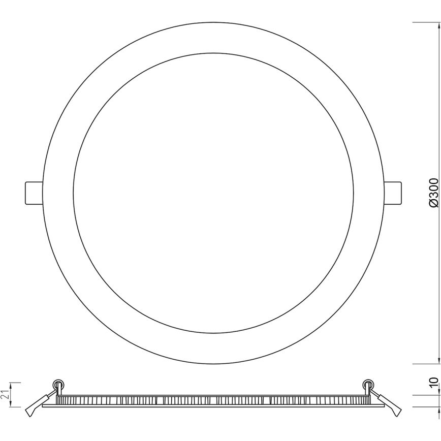 APLED - Foco de encastrar de casa de banho LED RONDO LED/24W/230V IP41 300 mm