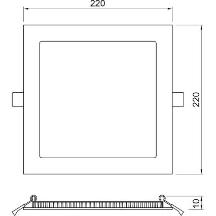 APLED - Foco de encastrar de casa de banho LED SQUARE LED/18W/230V IP41 220x220 mm