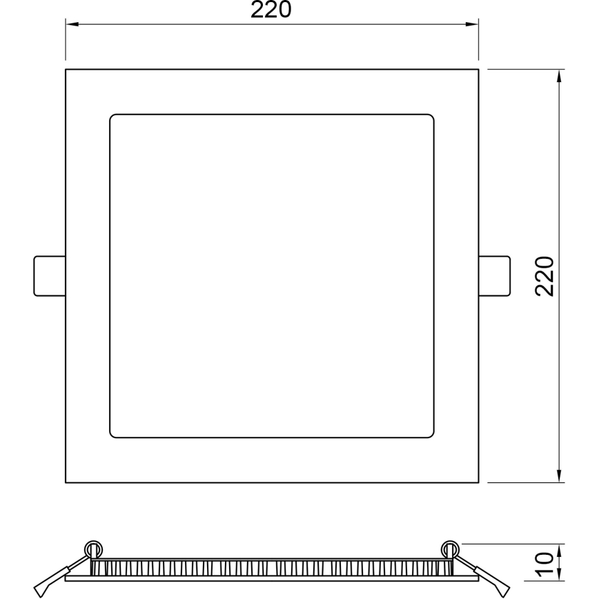 APLED - Foco de encastrar de casa de banho LED SQUARE LED/18W/230V IP41 220x220 mm
