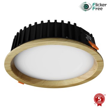 APLED - Foco de encastrar LED RONDO WOODLINE LED/12W/230V 4000K diâmetro 20 cm pinho madeira maciça