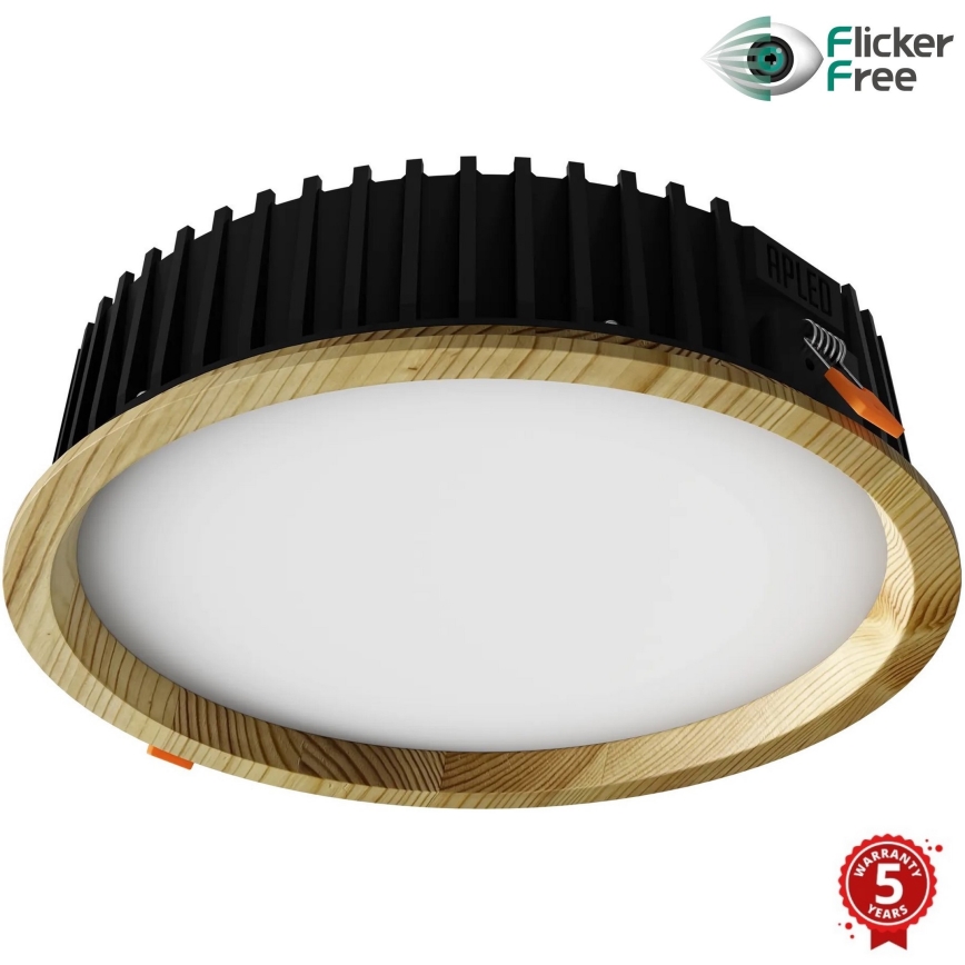APLED - Foco de encastrar LED RONDO WOODLINE LED/18W/230V 4000K diâmetro 26 cm pinho madeira maciça