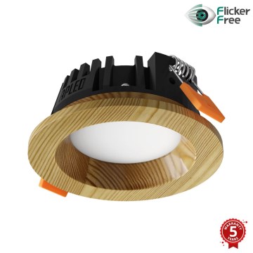APLED - Foco de encastrar LED RONDO WOODLINE LED/3W/230V 4000K diâmetro 9 cm pinho madeira maciça