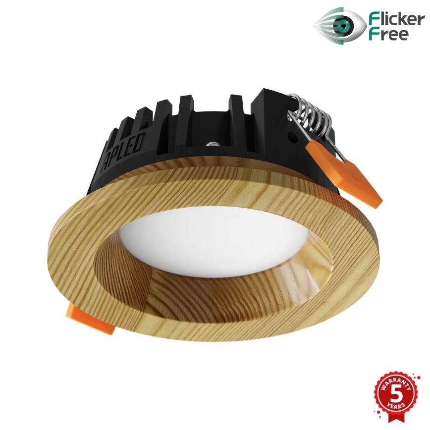 APLED - Foco de encastrar LED RONDO WOODLINE LED/3W/230V 4000K diâmetro 9 cm pinho madeira maciça