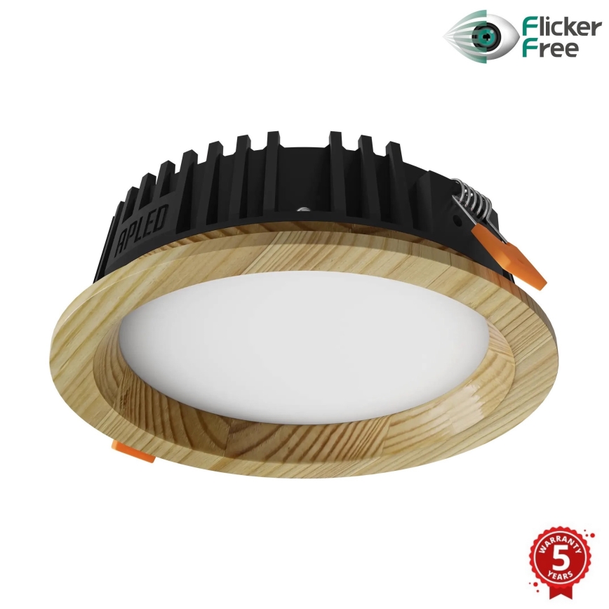 APLED - Foco de encastrar LED RONDO WOODLINE LED/6W/230V 3000K diâmetro 15 cm pinho madeira maciça