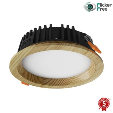 APLED - Foco de encastrar LED RONDO WOODLINE LED/6W/230V 4000K diâmetro 15 cm pinho madeira maciça