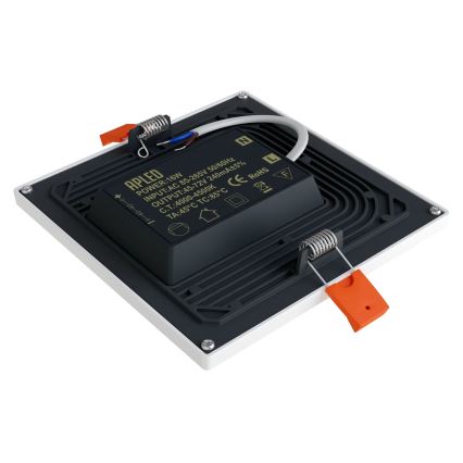 APLED - Foco de encastrar LED SQUARE SLIM LED/16W/230V 14,5x14,5 cm branco