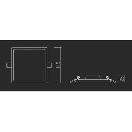 APLED - Foco de encastrar LED SQUARE SLIM LED/16W/230V 14,5x14,5 cm branco