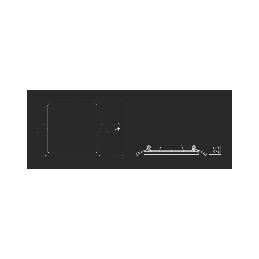 APLED - Foco de encastrar LED SQUARE SLIM LED/16W/230V 14,5x14,5 cm branco