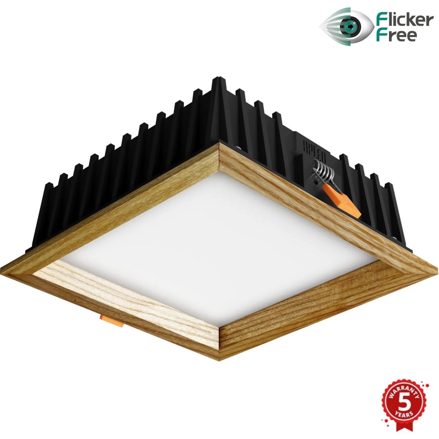 APLED - Foco de encastrar LED SQUARE WOODLINE LED/12W/230V 3000K 17x17 cm cinza madeira maciça