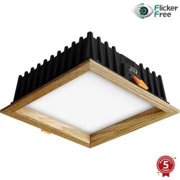 APLED - Foco de encastrar LED SQUARE WOODLINE LED/12W/230V 4000K 17x17 cm carvalho madeira maciça