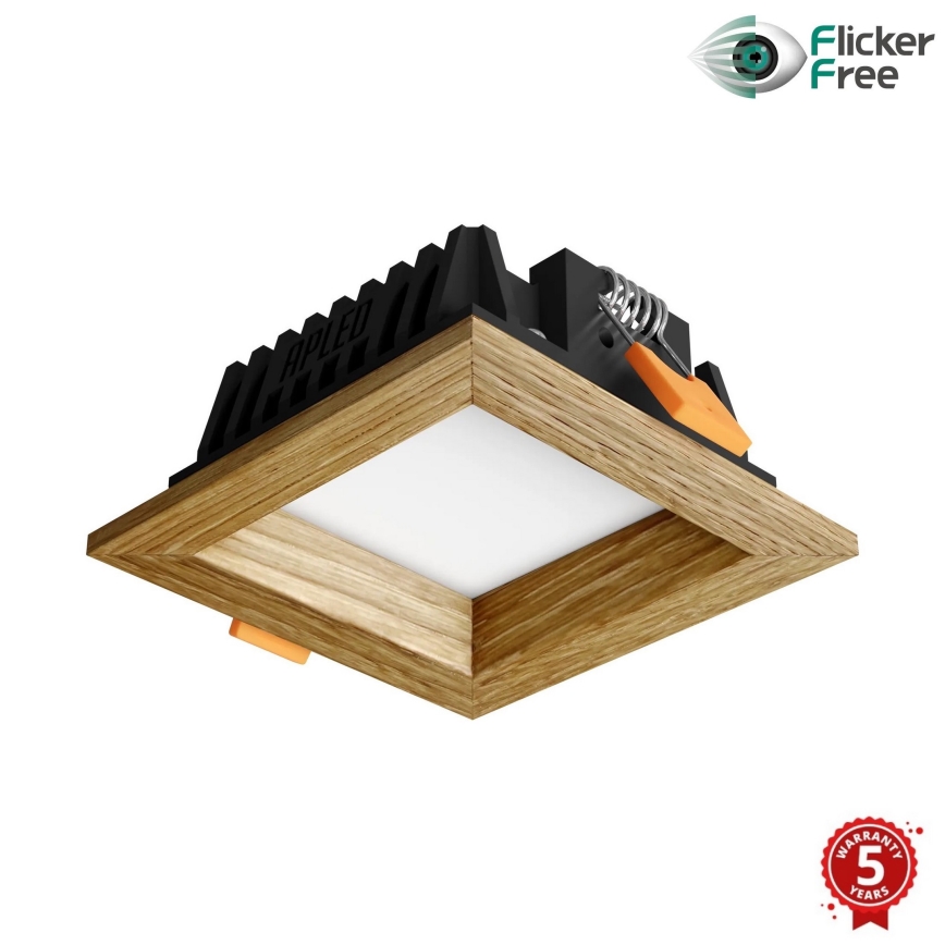 APLED - Foco de encastrar LED SQUARE WOODLINE LED/3W/230V 3000K 9x9 cm carvalho madeira maciça