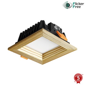 APLED - Foco de encastrar LED SQUARE WOODLINE LED/3W/230V 3000K 9x9 cm pinho madeira maciça