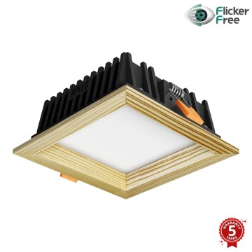 APLED - Foco de encastrar LED SQUARE WOODLINE LED/6W/230V 4000K 12x12 cm pinho madeira maciça