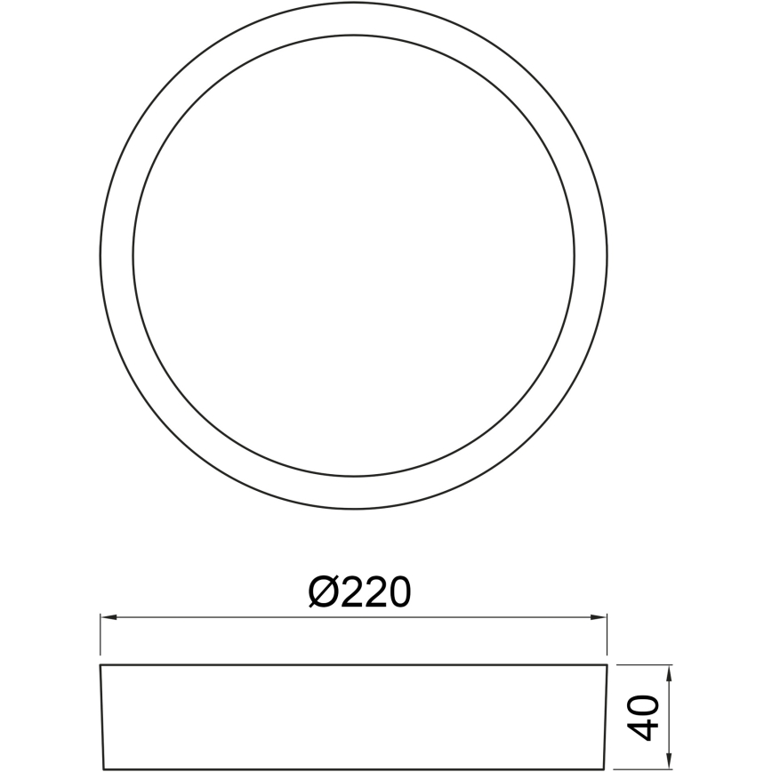 APLED - Iluminação de teto de casa de banho LED RONDO LED/16W/230V IP54 220 mm