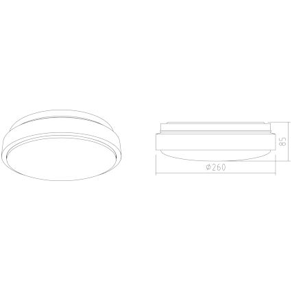 APLED - Iluminação de teto LED LENS PP TRICOLOR LED/12W/230V IP41 2700 - 6500K 825lm