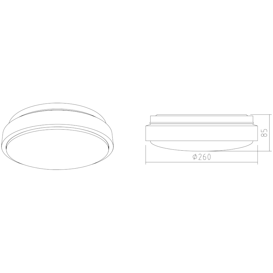 APLED - Iluminação de teto LED LENS PP TRICOLOR LED/12W/230V IP41 2700 - 6500K 825lm