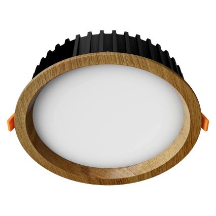APLED - Foco de encastrar LED RONDO WOODLINE LED/12W/230V 3000K diâmetro 20 cm carvalho madeira maciça