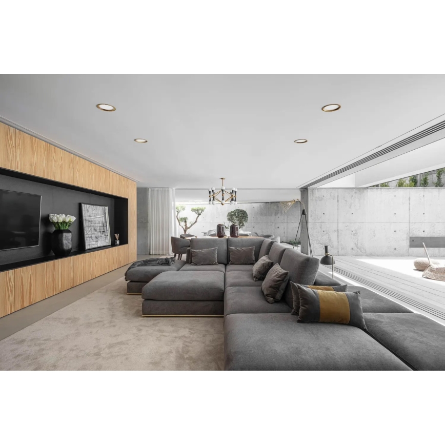 APLED - Foco de encastrar LED RONDO WOODLINE LED/12W/230V 3000K diâmetro 20 cm cinza madeira maciça