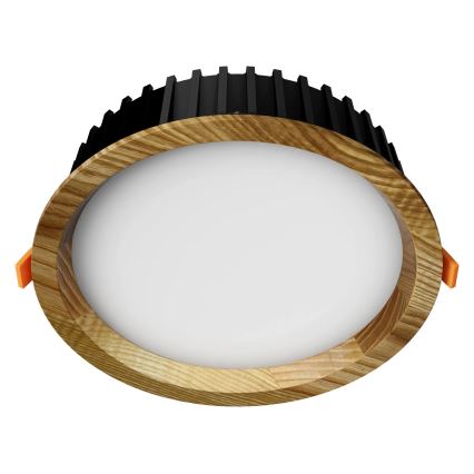 APLED - Foco de encastrar LED RONDO WOODLINE LED/12W/230V 3000K diâmetro 20 cm cinza madeira maciça