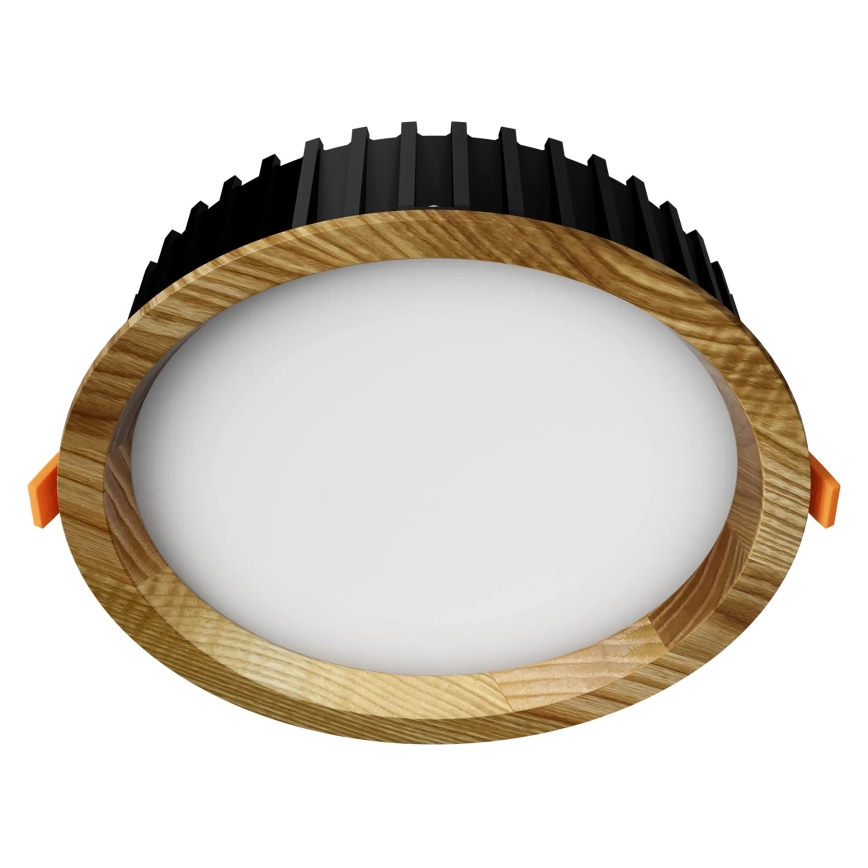 APLED - Foco de encastrar LED RONDO WOODLINE LED/12W/230V 3000K diâmetro 20 cm cinza madeira maciça
