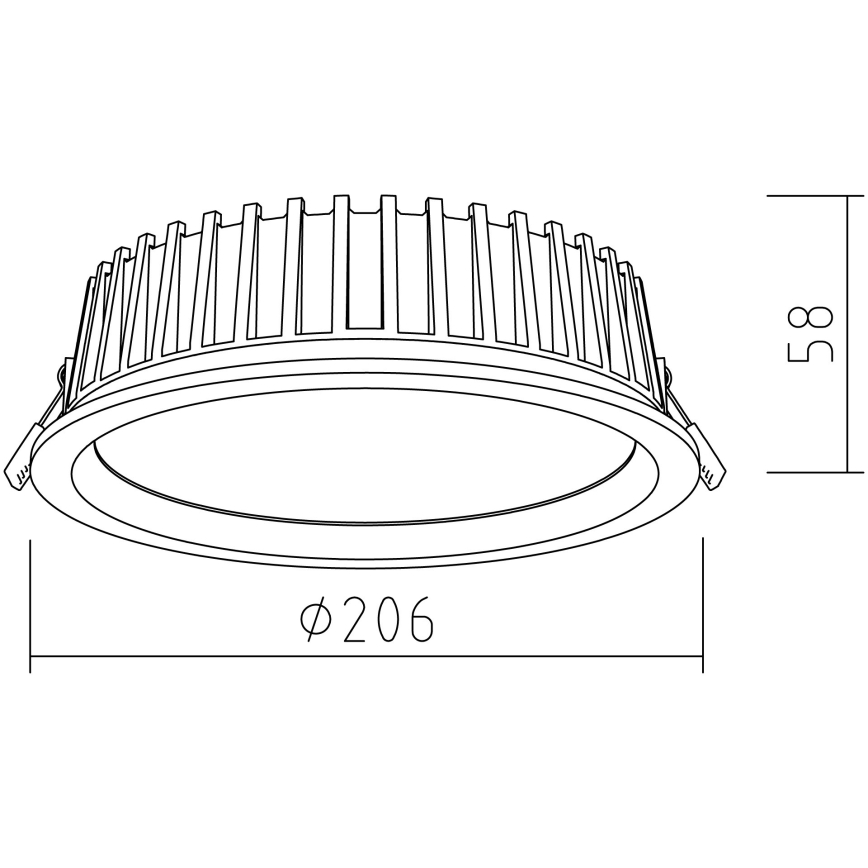 APLED - Foco de encastrar LED RONDO WOODLINE LED/12W/230V 3000K diâmetro 20 cm cinza madeira maciça