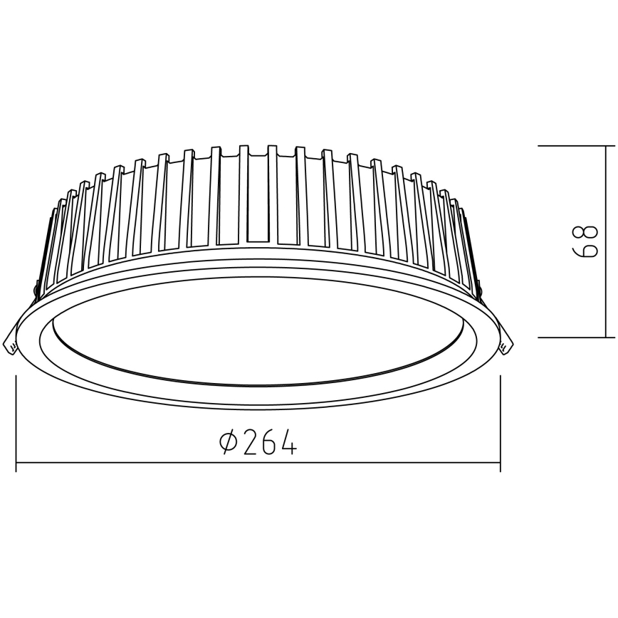 APLED - Foco de encastrar LED RONDO WOODLINE LED/18W/230V 4000K diâmetro 26 cm pinho madeira maciça